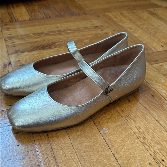 Vionic Shoes - Vionic Metallic Gold Mary Jane Flats